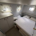 Niederländische Motoryacht Vetus 1200 Damier (1992) – Kabine mit Doppelbett und Stauraum