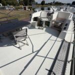 Niederländische Motoryacht Vetus 1200 Damier (1992) – Terrasse auf dem Oberdeck und Außensteuerstand