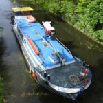 Wohnschiff 19,46 m (1905) – Außenansicht in Fahrt auf einem Kanal