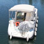 Flusskreuzer Nicols 1100 Lodève (1998) – Luftaufnahme von Achterdeck und Sonnenverdeck