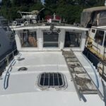 Trawler Schouten Muiden Tibo (1978) – Vordach und Steuerhaus vom Bug gesehen