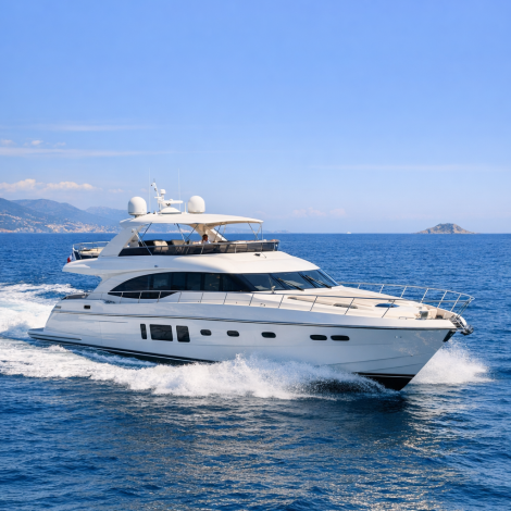 Photo d'un bateau en pleine mer avec un ciel bleu illustrant le permis bateau "extension hauturière"